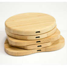 Kabest Hot Sell  Wooden Wireless Charger  various Shape  Wooden Bamboo Wireless Charger 10W Wood Charging Pad